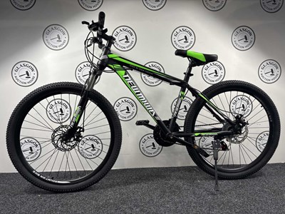 Lot 19 - NEWMIWA XML 26" Wheel Sport Mountain Bike Front & Rear Disk Breaks, Black/Green - New