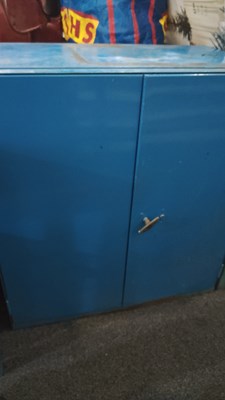 Lot 159 - Industrial Metal Storage Cabinet With Contents - 3FT x 3FT - Used