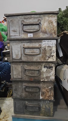 Lot 169 - 8 Vintage Phillips Metal Drawers - 1&1/2FT L - Used