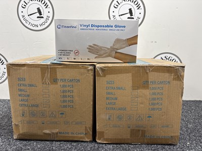 Lot 113 - 2 Boxes of Vinyl Gloves 1 Large & 1 Medium - New