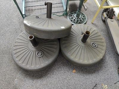 Lot 241 - 3 black parasol bases which can be water filled