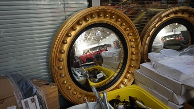 Lot 182 - Gold Framed Circular Mirror