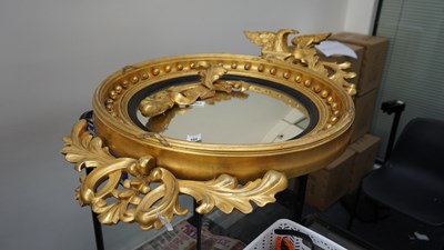 Lot 151 - Ornate Goldn Framed Circular Mirror