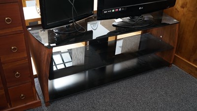 Lot 264 - Black Glass TV Stand
