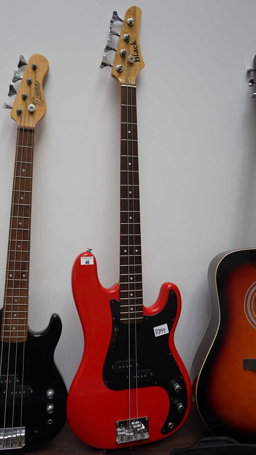 Lot 40 - Black Bass Red&Black Guitar