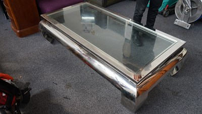 Lot 257 - Large Glass Silver Table