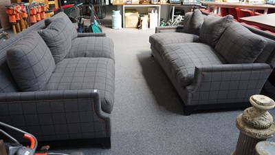 Lot 301 - Two Large Grey Sofas