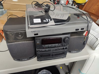 Lot 291 - ION Turntable and Aiwa compact hifi