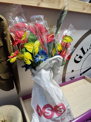Lot 115 - Large bundle of bright artificial flowers