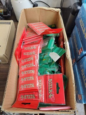 Lot 17 - Box assorted skins including rizla etc