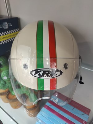 Lot 76 - Vintage KRE helmet with eye cover