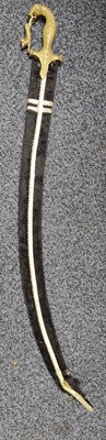 Lot 174 - Sabre sword with ornate handle and fabric covered sheath