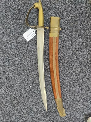 Lot 174 - Vintage decorative short Indian cavalry sabre with fabric covered sheath