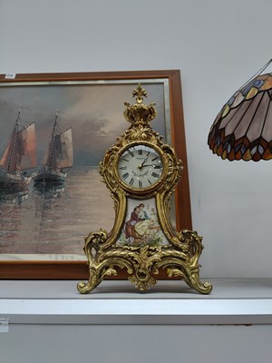 Lot 71 - Small Mantle Brass Clock