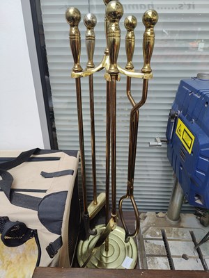 Lot 199 - Brass Fire Companion Set
