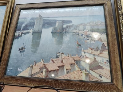 Lot 90 - Harbour Painting in Venice theme