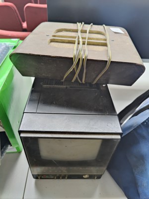 Lot 300 - Vintage TV with carry handle and radio