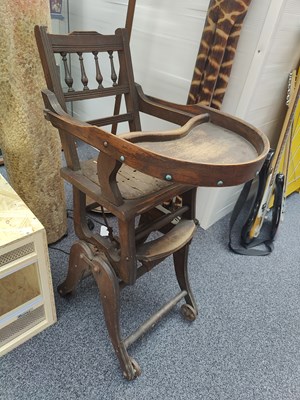 Lot 134 - Antique child's nursing chair / walker