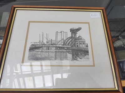 Lot 185 - Signed 5/100 Glasgow skyline sketch by tom wright