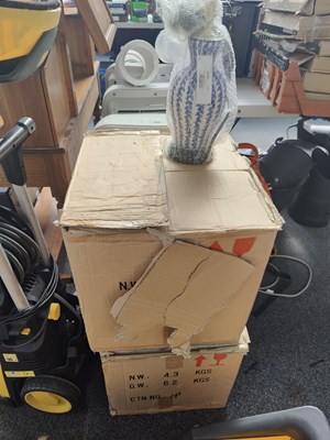 Lot 257 - Two Boxes of decorative Ceramic Lamps