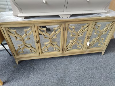 Lot 225 - Sideboard With Mirrored Doors & Wooden Detailing