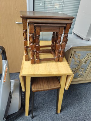 Lot 223 - Small Folding Table, nest of tables and side table