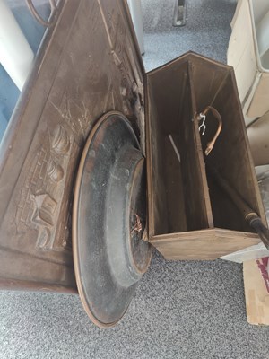 Lot 230 - Metal plaque, magazine rack and fire guard
