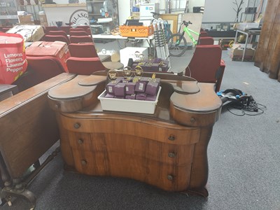 Lot 236 - Walnut veneer mirrored dressing table