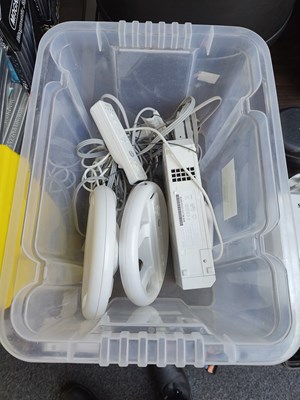 Lot 12 - Nintendo Wii Console & Driving Wheels