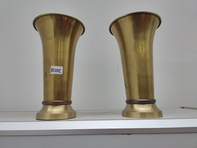 Lot 67 - Two Brass wide vases