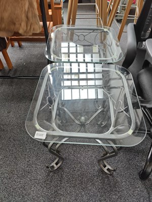 Lot 250 - Two Glass Topped Side Tables