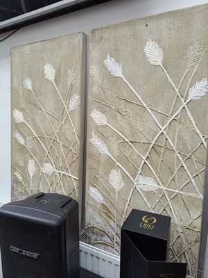 Lot 135 - Two Canvas Flower Pictures
