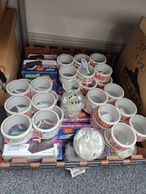 Lot 50 - Large crate of tape dispensers and asstd tape