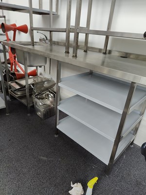 Lot 222 - Huge catering table with built in sink
