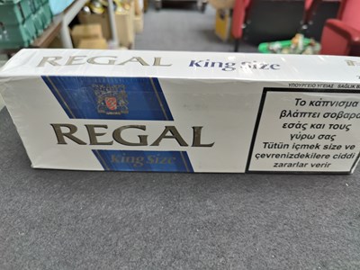 Lot 164 - Sealed packet containing 200 regal king-size cigarettes