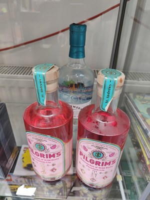 Lot 91 - 3 bottles of gin including pilgrims flavoured gin
