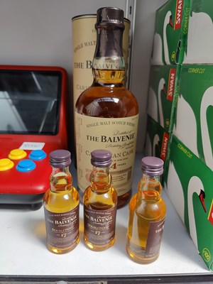 Lot 65 - The Balvenie single malt scotch whisky and 3 miniatures