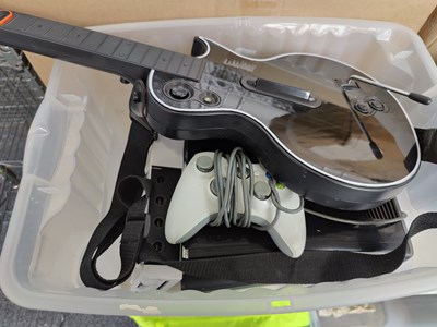 Lot 216 - Box containing gaming consoles and accessories