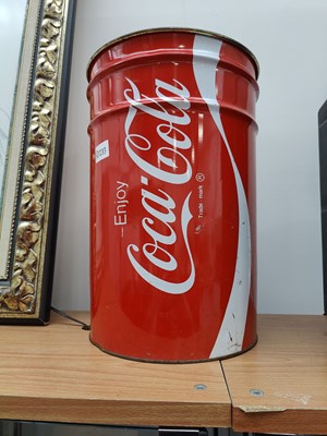 Lot 81 - Coca-Cola branded metal bin