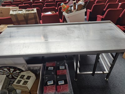 Lot 237 - Commercial catering workbench with overhang