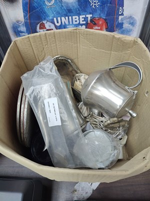 Lot 168 - Box of EPNS & Household Items