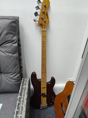 Lot 61 - Satellite bass guitar with wood detailing on rear