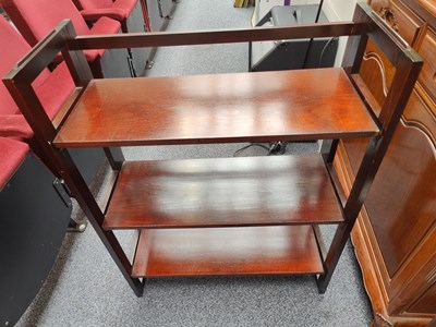 Lot 118 - Foldable dark wood shelving unit