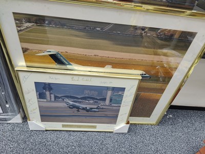 Lot 128 - 2 airline prints including flight crew signatures