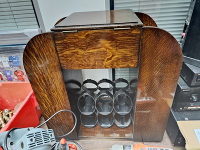 Lot 161 - Sewing side table with magazine style side pockets in art deco style