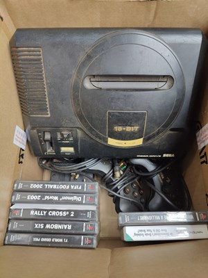 Lot 16 - Sega mega drive with controllers. Also a selection of games for other consoles