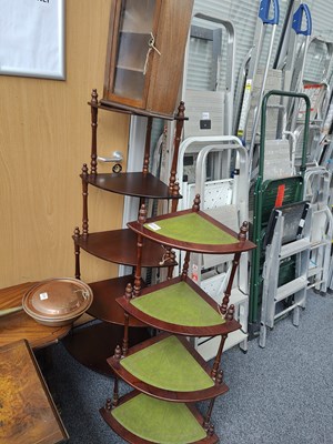 Lot 186 - Pair of Corner Whatnot Shelves & Small Cupboard