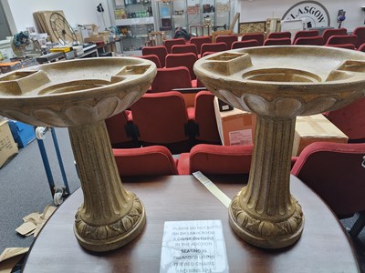 Lot 233 - 2 gold coloured bird baths