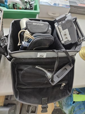 Lot 204 - Camcorder and camera in carry bag