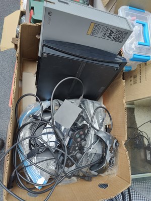 Lot 173 - Box containing assorted consoles and accessories